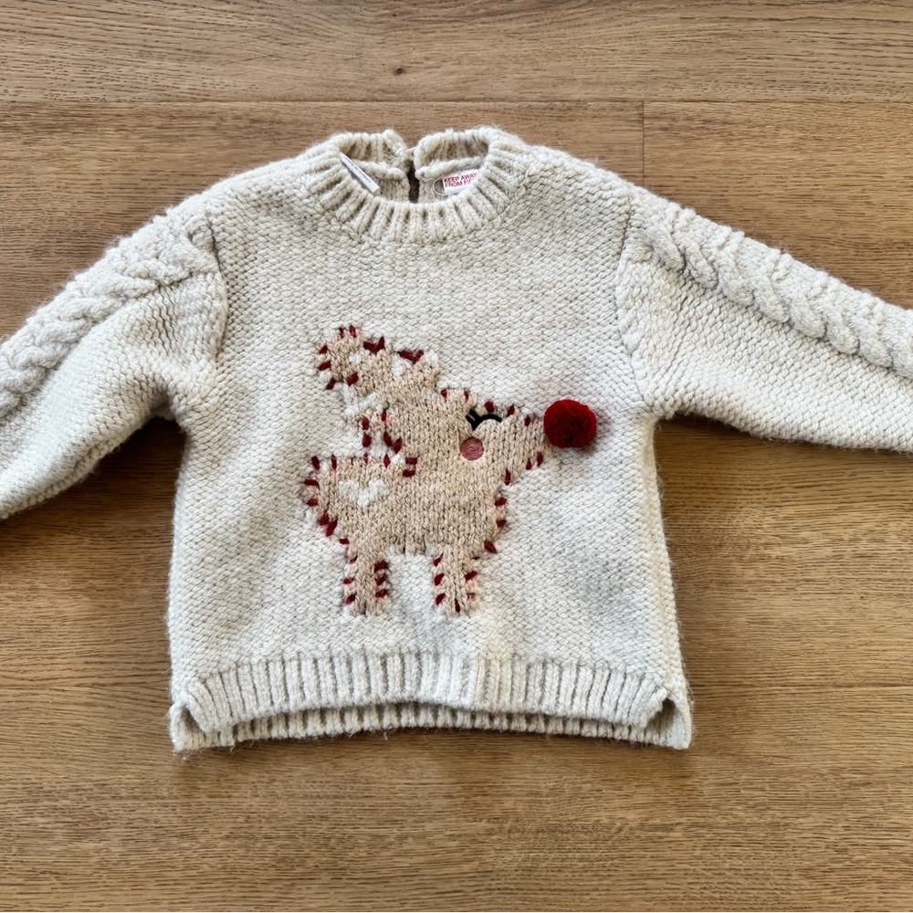 Zara Cream Knit Baby Sweater